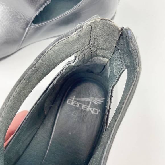 Dansko Black Bonita Cutout Back Zip Block Heel Booties Size EU 41 - Picture 5 of 14